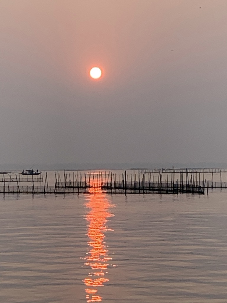 Chilika sunset reflection