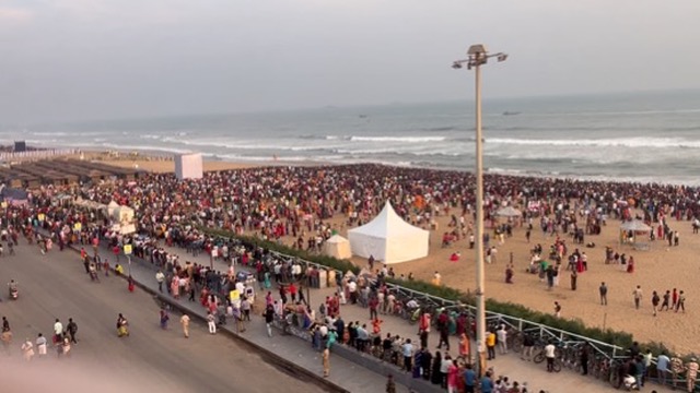 Puri beach festival crowd