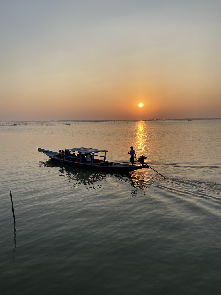 Chilika boat at sunset
