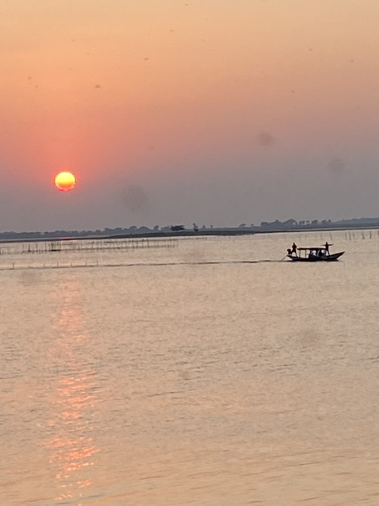 Chilika orange sunrise